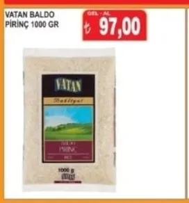 Vatan Baldo Pirinç 1000 Gr