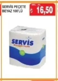 Servi̇S Peçete Beyaz 100'Lü