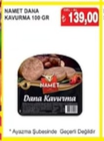 Namet Dana Kavurma 100 Gr