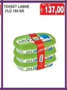 Teksüt Labne 3'Lü 180 Gr