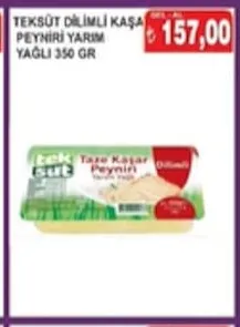 Teksüt Dilimli Kaşar Peyniri Yarım Yağlı 350 Gr