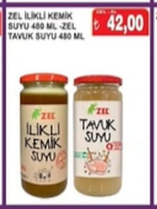 Zel İlikli Kemik Suyu 480 Ml -Zel Tavuk Suyu 480 Ml