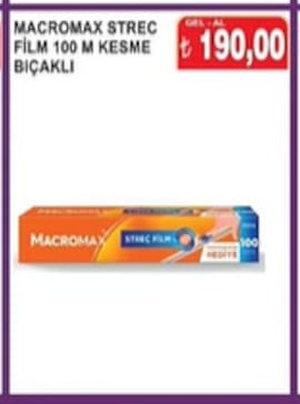 Macromax Streç Film 100 M Kesme Bıçaklı