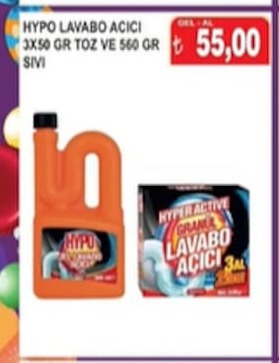 Hypo Lavabo Açıcı 3X50 Gr Toz Ve 560 Gr Sıvı