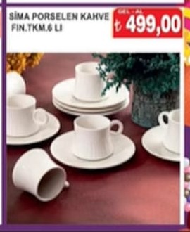 Sima Porselen Kahve Fin.Tkm.6 Li