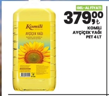 Komili Ayçiçek Yağı Pet 4 Lt