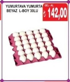 Yumurta Yumurta Beyaz L-Boy 30'Lu