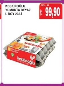 Keskinoğlu Yumurta Beyaz L Boy 20/Li