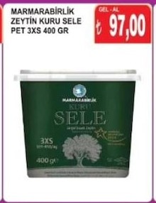 Marmarabirlik Zeytin Kuru Sele Pet 3Xs 400 Gr