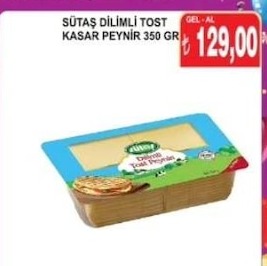 Sütaş Dilimli Tost Kaşar Peynir 350 Gr
