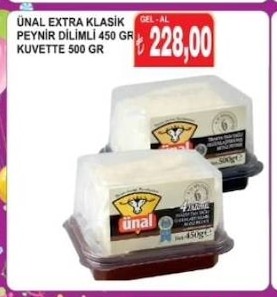 Ünal Extra Klasik Peynir Dilimli 450 Gr Kuvette 500 Gr
