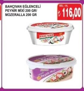 Bahçıvan Eğlenceli Peynir Mixi 200 Gr Mozarella 200 Gr
