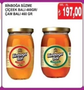 Binboğa Süzme Çiçek Balı 460 Gr/ Çam Balı 460 Gr