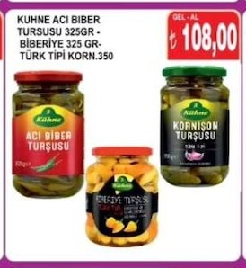 Kuhne Aci Biber Tursusu 325Gr - Biberiye 325 Gr - Turk Tipi Korn.350