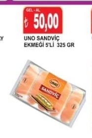 Uno Sandviç Ekmeği 5'Li 325 Gr