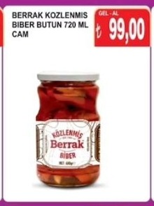 Berrak Közlenmiş Biber Bütün 720 Ml Cam