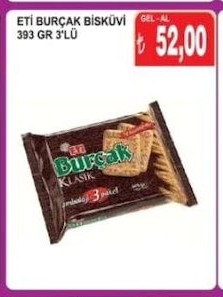 Eti Burçak Bisküvi 393 Gr 3'Lü