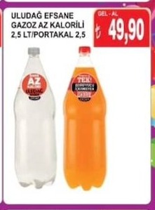 Uludağ Efsane Gazoz Az Kalorili 2,5 Lt/Portakal 2,5 Lt