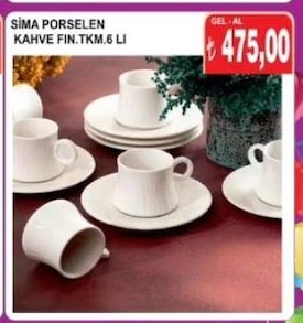Sima Porselen Kahve Fin.Tkm.6 Li