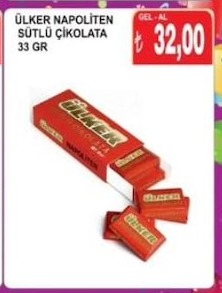 Ülker Napoliten Sütlü Çikolata 33 Gr