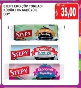 Stepy Eko Çöp Torbası Küçük / Orta/Büyük Boy