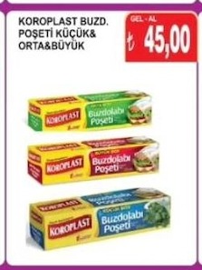 Koroplast Buzdolabı Poşeti Küçük & Orta & Büyük