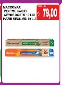 Macromax Pişirme Kağidi Çevre Dostu 10 Lu/ Hazir Kesilmiş 10 Lu
