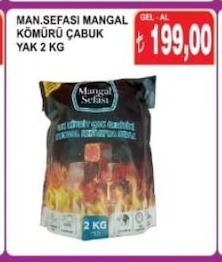 Man.Sefası Mangal Kömürü Çabuk Yak 2 Kg