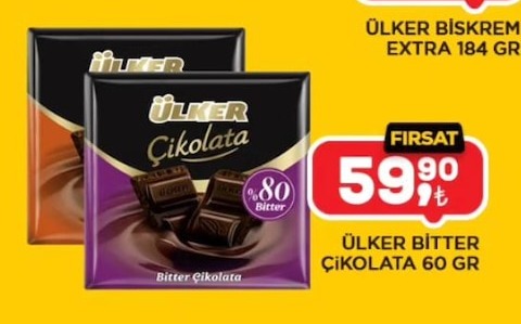 Ülker Bitter Çikolata 60 Gr