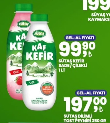 Sütaş Kefir Sade/Çilekli 1Lt