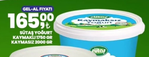 Sütaş Yoğurt Kaymaklı 1750 Gr