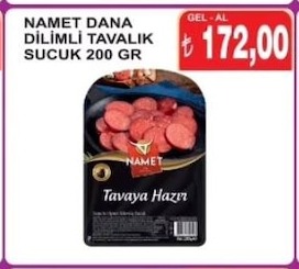 Namet Dana Dilimli Tavallık Sucuk 200 Gr
