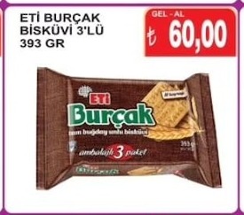 Eti Burçak Bisküvi 3'Lü 393G