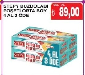 Stepy Buzdolabı Poşeti Orta Boy 4 Al 3 Öde