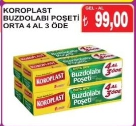 Koroplast Buzdolabı Poşeti Orta 4 Al 3 Öde