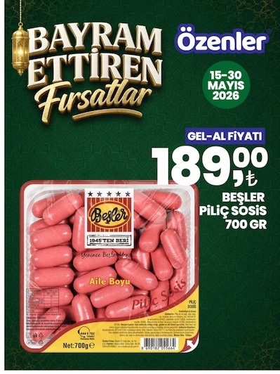 Beşler Piliç Sosis 700 Gr