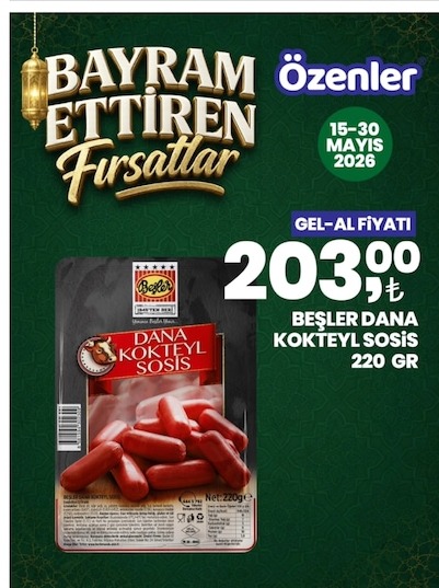 Beşler Dana Kokteyl Sosis 220 Gr