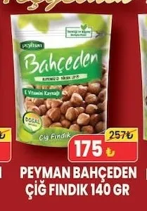 Peyman Bahçeden Çiğ Fındık 140 Gr