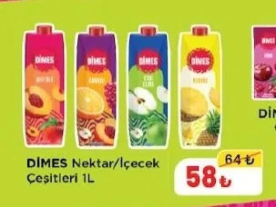 Dimes Nektar/İçecek Çeşitleri 1L
