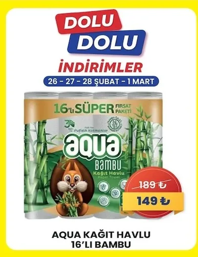 Aqua Kağıt Havlu 16'Lı Bambu