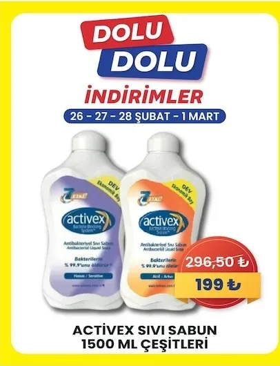 Activex Sıvı Sabun 1500 Ml Çeşitleri