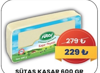 Sütaş Kaşar 600 Gr