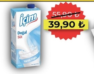 Içim Doğal Süt 1 Lt