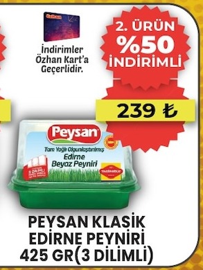Peysan Klasik Edirne Peyniri 425 Gr(3 Dilimli)