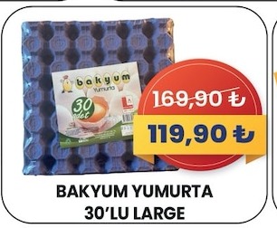 Bakyum Yumurta 30'Lu Large