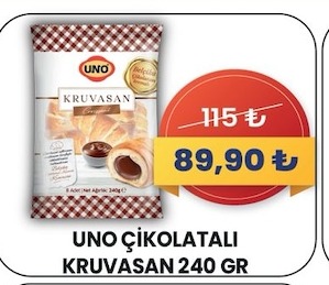 Uno Çikolatalı Kruvasan 240Gr 6 Adet
