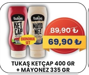 Tukaş Ketçap 400 Gr + Mayonez 335 Gr