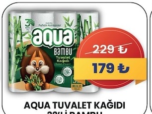 Aqua Tuvalet Kağıdı Bambu 32'Li
