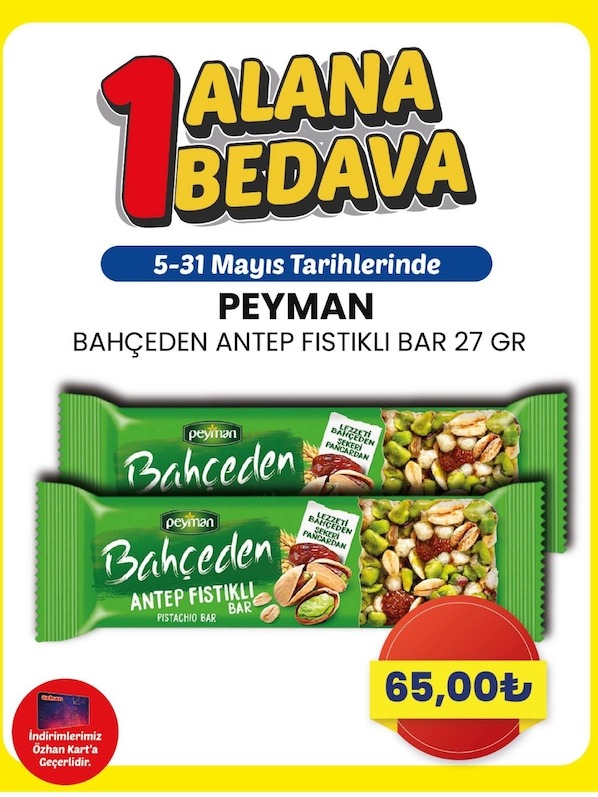 Peyman Bahçeden Antep Fistikli Bar 27 Gr