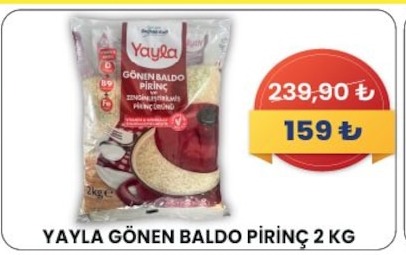 Yayla Gönen Baldo Pirinç 2 Kg
